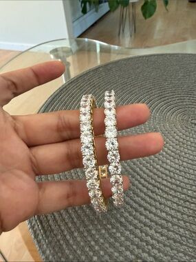Gold Crystal bracelet- Sparkling Clear Stones